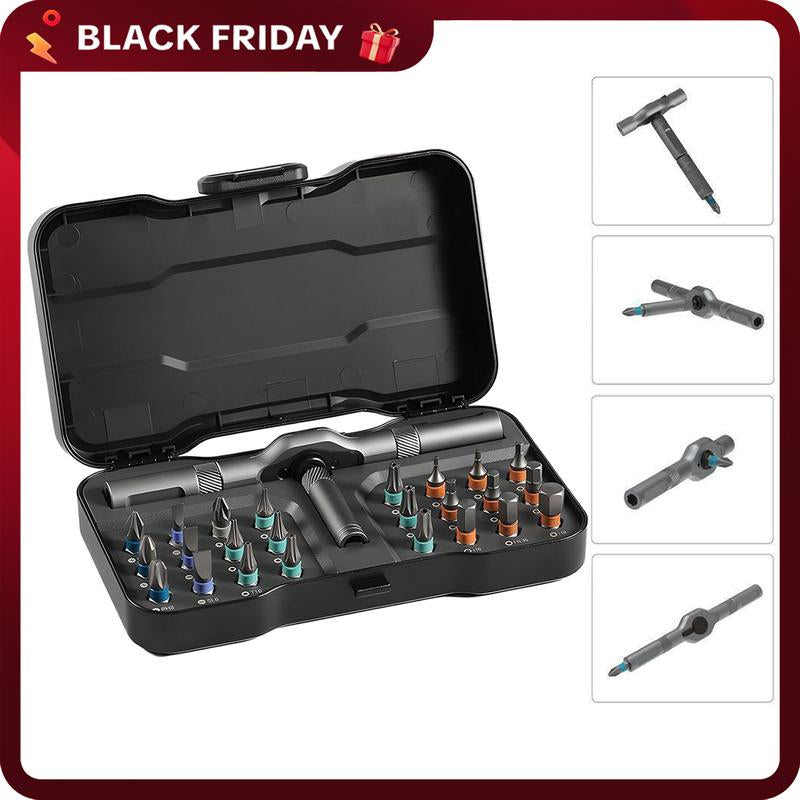 SEESE 24-In-1 Magnetic Screwdriver Kit, Precision Ratchet Screwdriver with Removable Handle, Versatile Tool for All Your Repair Needs,Perfect Christmas & New Year Gift Idea