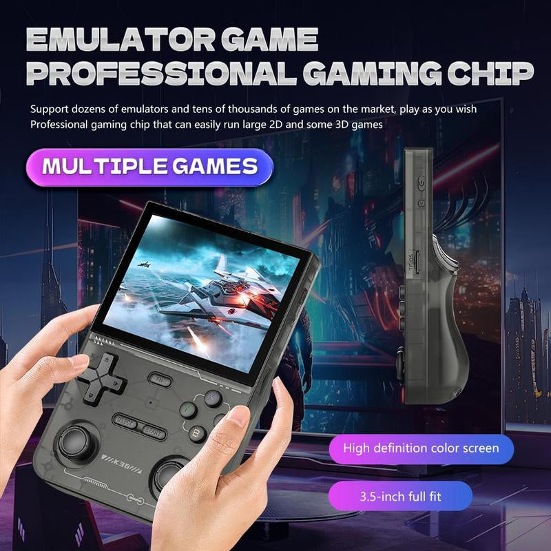 Handheld Game Console, 3.5 Inch IPS HD Screen Retro Game Console, Rechargeable Game Console with Dual 3D Joystick for Home