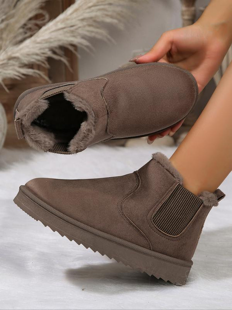 Women'S Winter Casual Ankle Boots, Thick Sole Snow Boots, Warm Home & Outdoor Use, Fashionable round Toe Short Boots