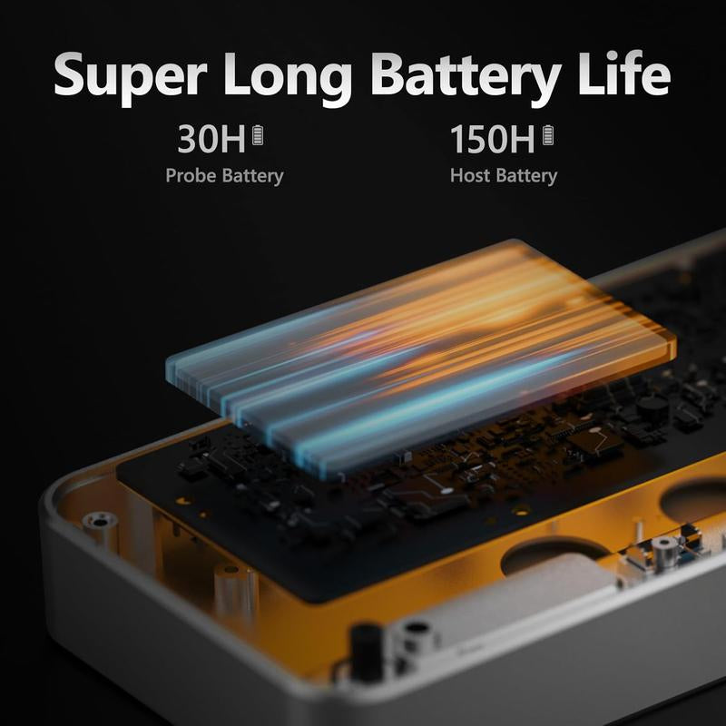 [BBQ Essential]Wireless Meat Thermometer Digital 800FT Long Range Food Thermometer with Bluetooth, Cooking Thermometer for Remote Temp Monitoring of BBQ, Oven, Grill, Smoker, Air Fryer, Ios & Android App