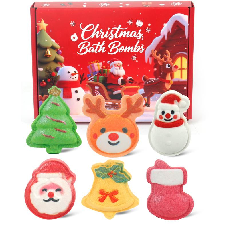 Ihave Christmas Bath Bombs Gift Set – 6Pcs Festive Bath Bomb Kids Box with Santa, Snowman, Reindeer, Tree, Bell & Stocking. Fizzy Organic Fun for Relaxing Bath Time, Perfect Christmas Bath Bombs for Kids, Stocking Stuffers & Holiday Gifts for Boys & Girls