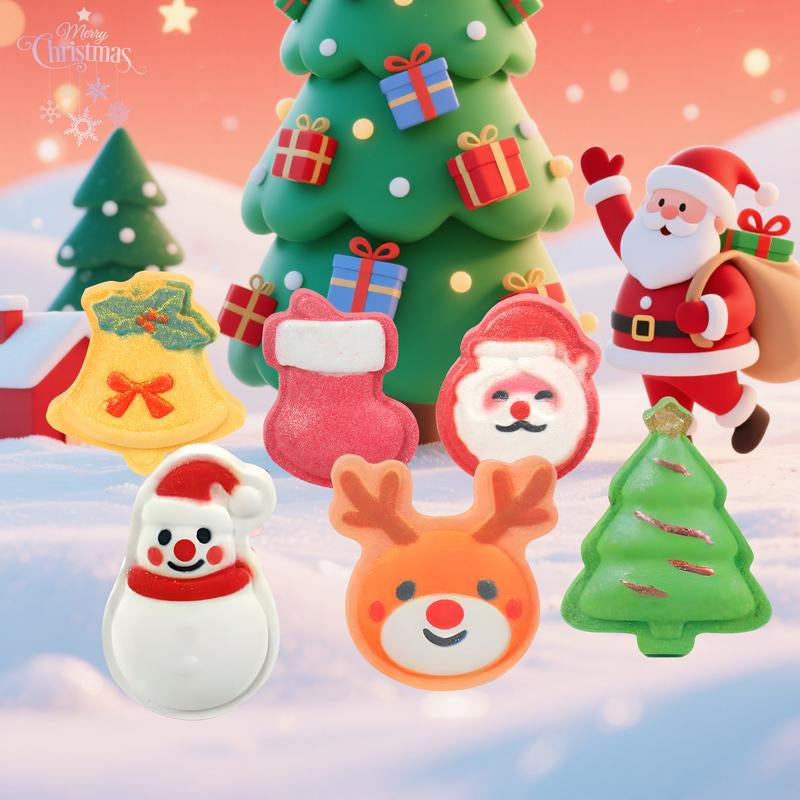 Ihave Christmas Bath Bombs Gift Set – 6Pcs Festive Bath Bomb Kids Box with Santa, Snowman, Reindeer, Tree, Bell & Stocking. Fizzy Organic Fun for Relaxing Bath Time, Perfect Christmas Bath Bombs for Kids, Stocking Stuffers & Holiday Gifts for Boys & Girls
